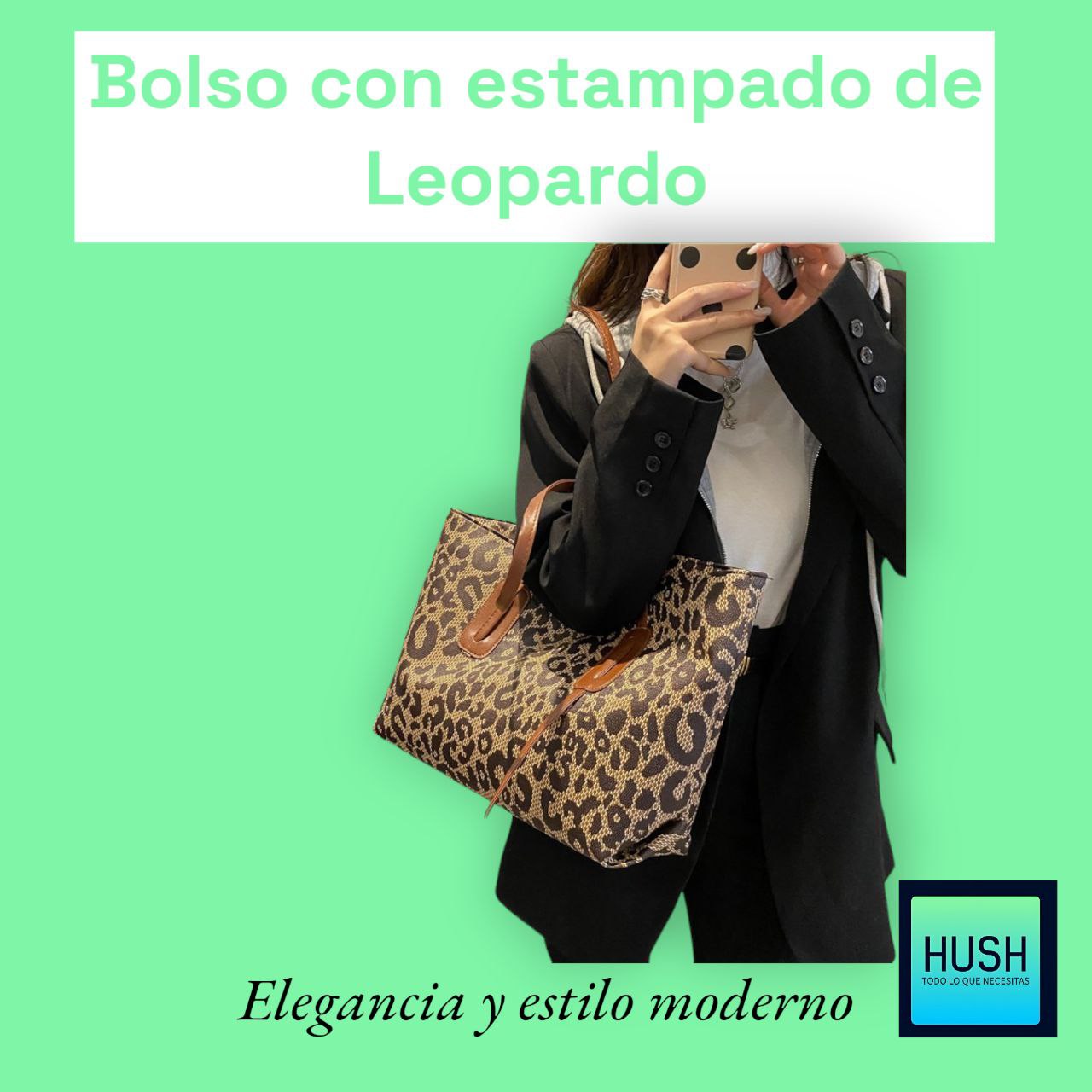 Bolso con Estampado de Leopardo✨🐆