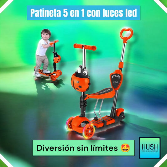 Patineta 5 en 1 con luces led ✨