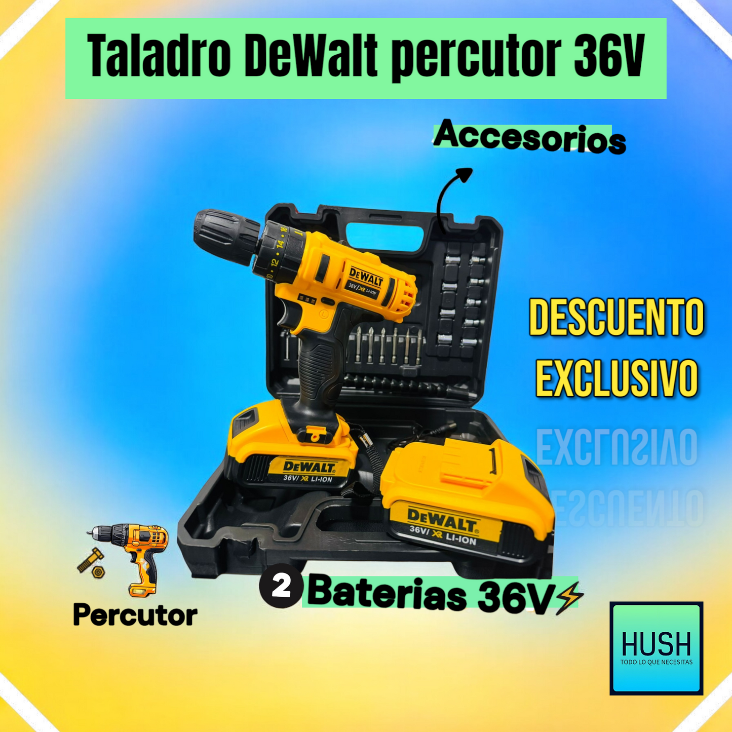 Taladro DeWalt percutor 36V ⚡