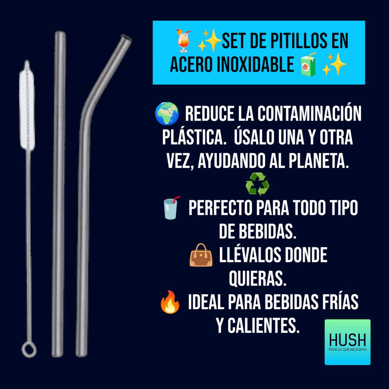 Pitillos ecologicos de Acero Inoxidable