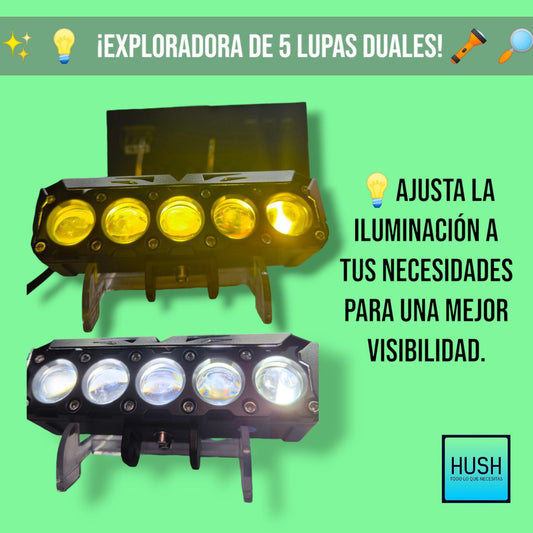 Exploradora de 5 lupas en colores duales 🔦🔎